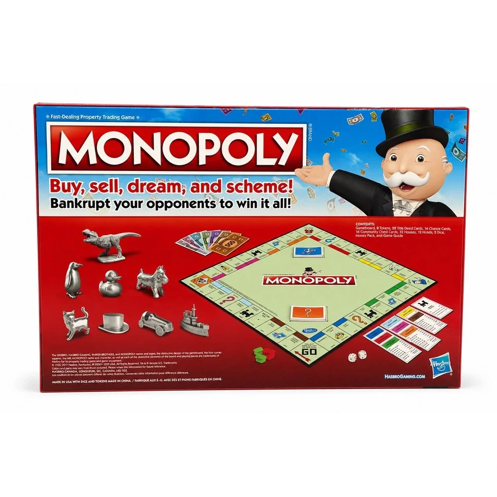 Hasbro Monopoly Classic Board Game New Sealed Family Game Night Limited Tokens